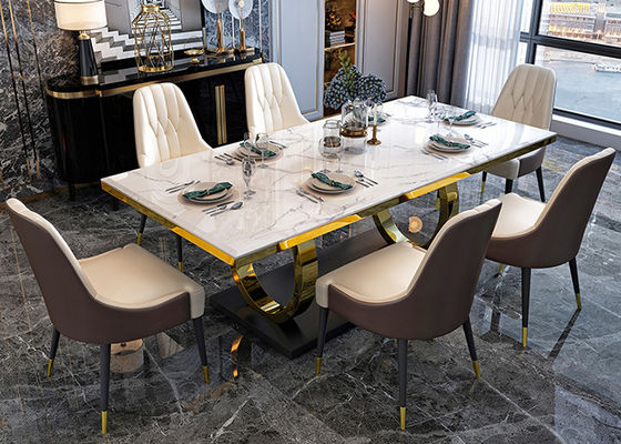 51''X31''X30'' Meja Makan Mewah Modern Tahan Korosi