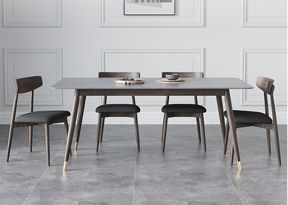 Bingkai Stainless Steel Marmer Meja Makan Desain Mewah
