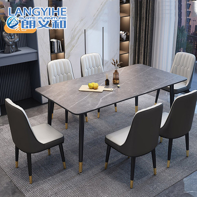 Papan Batu Mewah Ringan Meja Makan Persegi Panjang Marmer Finishing Rumah Tangga