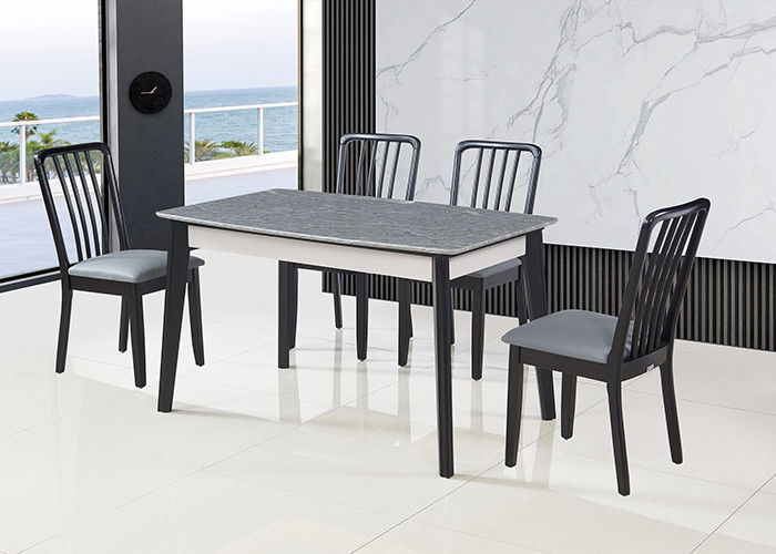 Meja Makan Marmer Nordic Kayu Solid Modis
