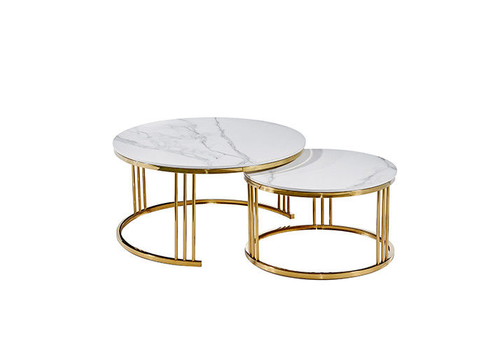Fashion Living Room Coffee Circle Meja Makan Marmer