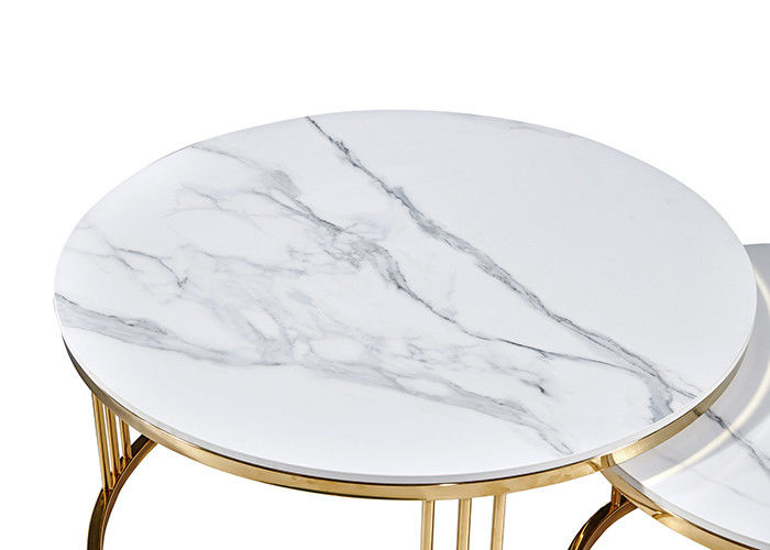 Fashion Living Room Coffee Circle Meja Makan Marmer