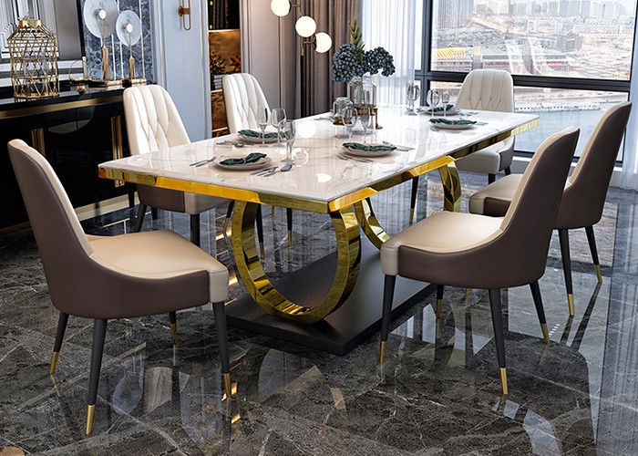 51''X31''X30'' Meja Makan Mewah Modern Tahan Korosi