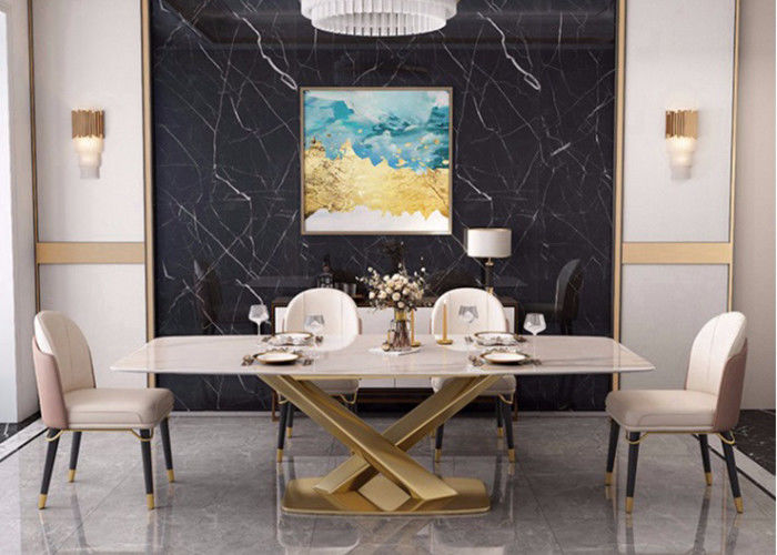 130x80x77cm Meja Ruang Makan Marmer Atas