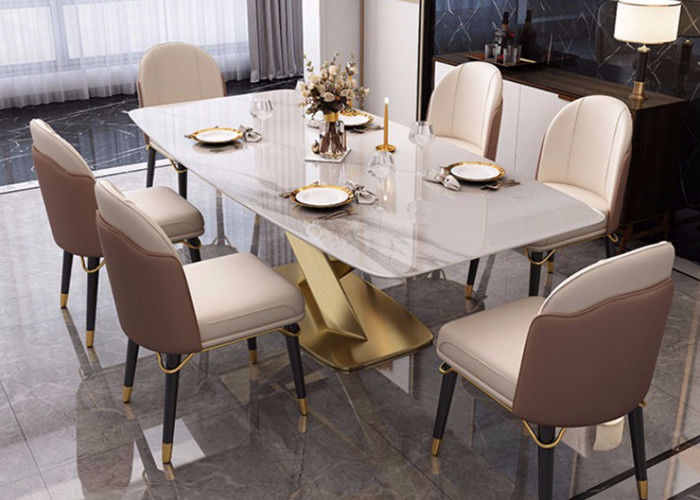 130x80x77cm Meja Ruang Makan Marmer Atas