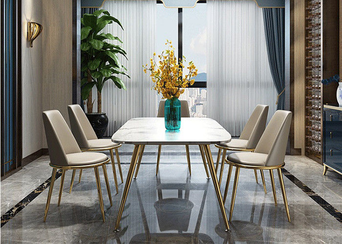 Meja Makan Marmer Mewah Rumah 140x80x76cm yang modis