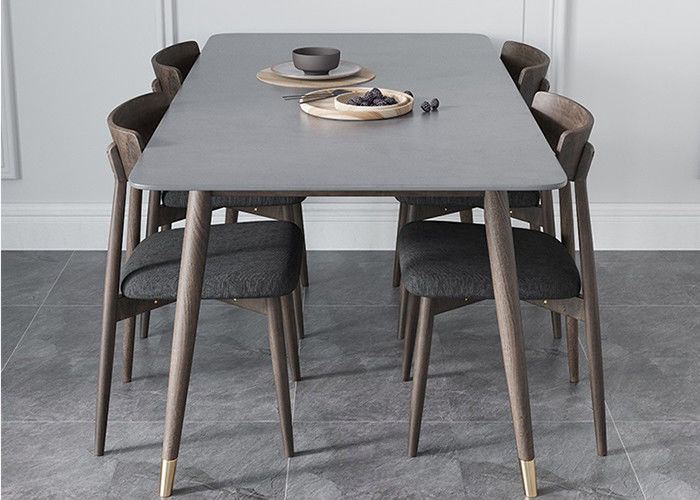 Bingkai Stainless Steel Marmer Meja Makan Desain Mewah