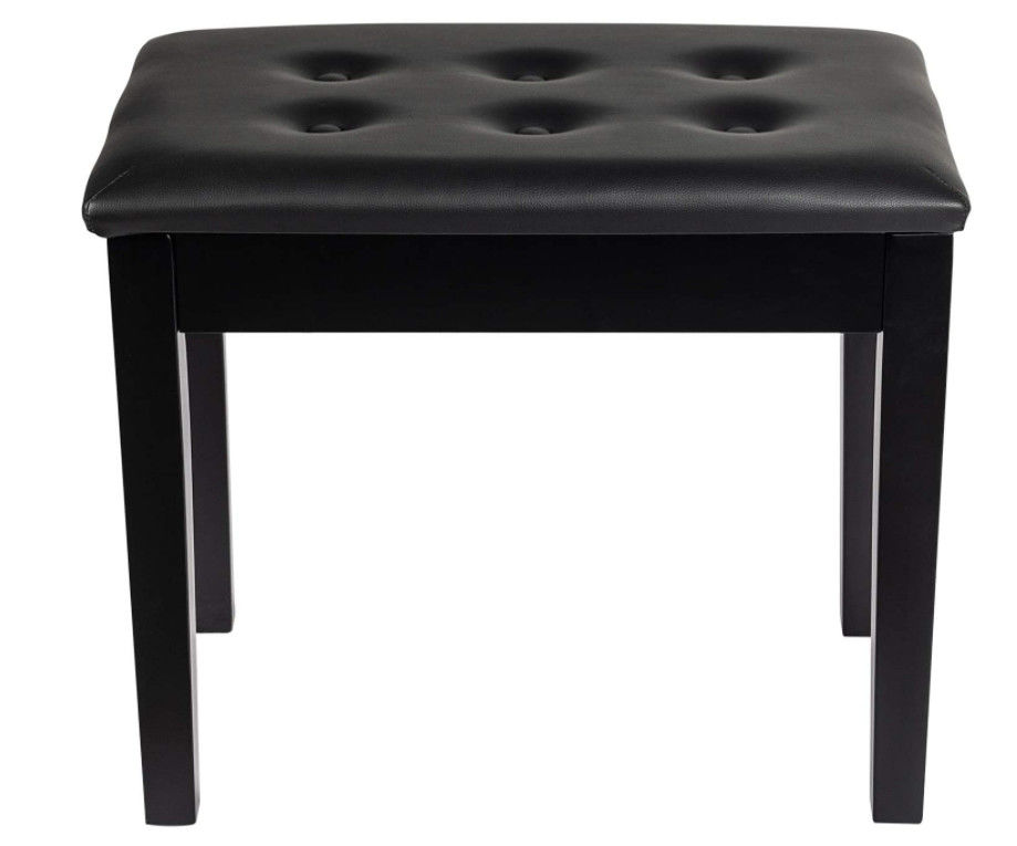 Duet Keyboard Odm Double Piano Bench Dengan Penyimpanan Kursi Lebar Kulit Imitasi Hitam