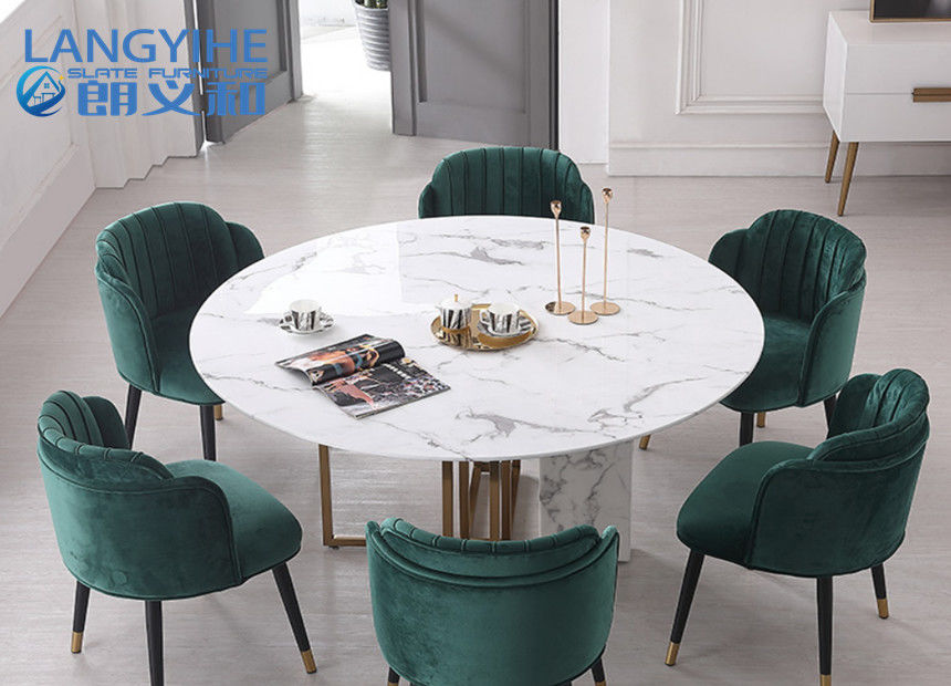 Rumah Minimalis Odm Circle Meja Makan Marmer Kombinasi Nordic Tinggi 75cm