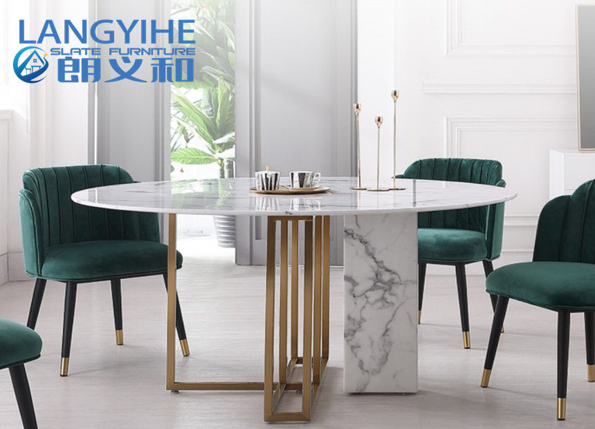 Rumah Minimalis Odm Circle Meja Makan Marmer Kombinasi Nordic Tinggi 75cm