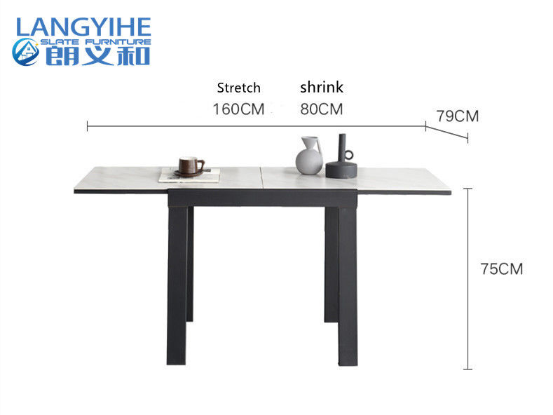 Meja Makan Minimalis Modern Persegi Retractable Slate Odm