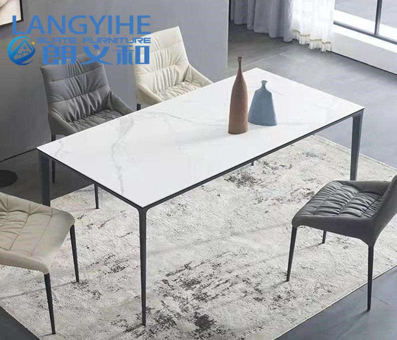 Meja Makan Marmer Minimalis Rock Slab Rumah 130x70cm