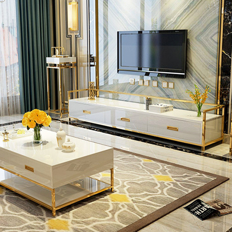 Bubble EPE Luxury Tv Cabinet Living Room Furniture Bingkai Stainless Steel