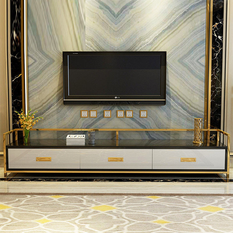 Bubble EPE Luxury Tv Cabinet Living Room Furniture Bingkai Stainless Steel