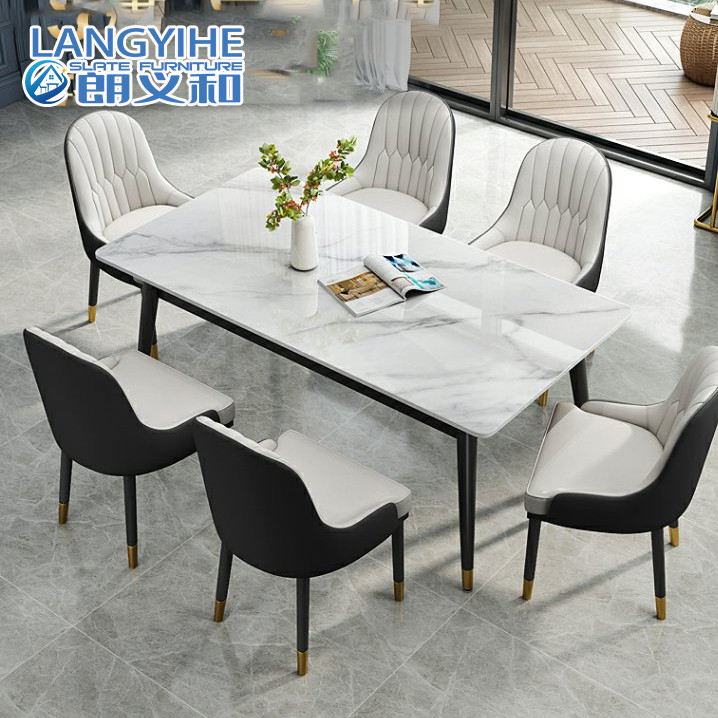 Rock Board Nordic Meja Makan Dan Kursi Kombinasi Rumah Tangga Minimalis
