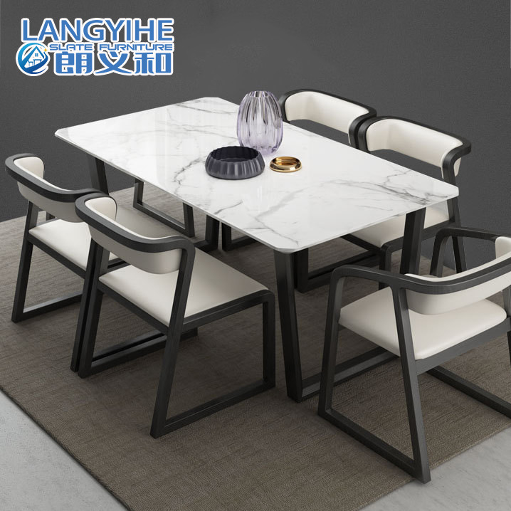 Meja Makan Kayu Solid Nordic Marmer Meja Makan Dan Kursi Persegi